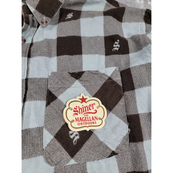 Magellan Flannel Shirt‎ Men's Medium Shiner Bock Long Sleeve plaid Classic Fit - Picture 4 of 7